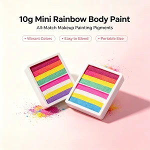 10g Mini Rainbow Split Cake Face Body Paint Rainbow Face Painting Pigment Portable Makeup Paint