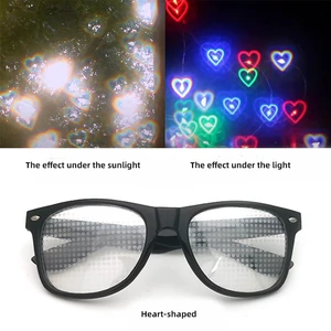 Wholesale 3D Firework Effect Sunglasses Novelty Diffraction Glasses Party Celebration Heart Start Festival Ultimate Sunglasses