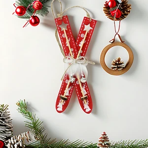 Hot Sale Wooden Sleigh Hanging Ornament for Christmas for Tree Decorations