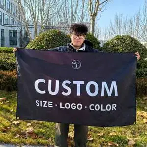 Custom Knitted Polyester Waterproof Digital Printed Wedding Festive Flags with Fiberglass Flagpole-Portable Outdoor Banners