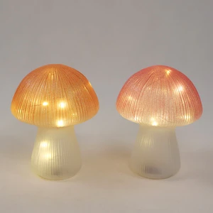 Wholesale Decorative Easter Mushrooms Transparent Glass Easter Mushroom Shape Accessories