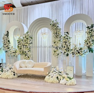 SMOOTH Modern Wedding Events Stage White PVC Arch Backdrop Stand Acrylic Wedding Arch Wall Backdrop for Parties