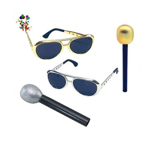 Cheap Plastic Rock King Silver and Gold Colors Fancy Dress Party Sunglasses HPC-0648