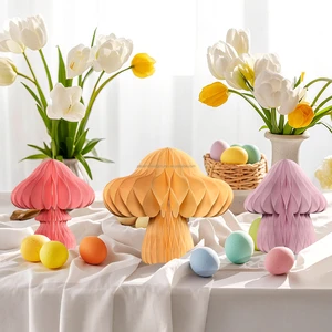 2026 Easter Honeycomb Mushroom with Magnet Easter Festival Decorations Home Standing Decoration Window Display