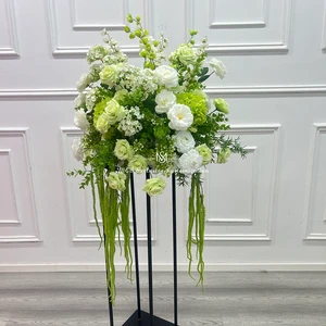 Simulation Of Green Plant Flower Balls For Wedding Stage Artificial Flowers For The Path and Entrance Flowers Table Flowers