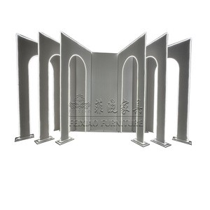 Modern Luxury Wedding Stage Background Arch White LED Acrylic Backdrop for Event Decoration