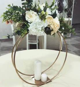 Artistic Gold Metal Floral Wedding Table Centerpiece with Intricate Design and Durable Premium Quality Construction