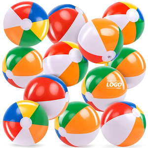 Rainbow Beach Balls, Inflatable Swimming Pool Toys for Summer Water Games & Kids Birthday Party Supplies