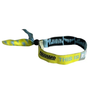 Personalized Printed Polyester Wristband | Plastic Bead Fabric Woven Wristband For Concert Promotions - Durable & Customizable