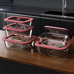 Multifunctional Sealed Glass Bento Box, High Temperature Resistant & Microwave Safe, Household Meal Prep Storage Bowl