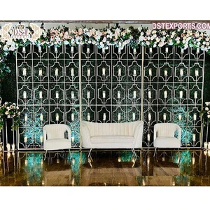Graceful Lavish Wedding Stage Candle Walls Amazing Wedding Candle Lit Panels for Event Backdrop Decor Wedding Decorations Texas