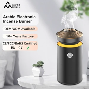 Wholesale Arabic Electronic Incense Burner Portable USB Rechargeable Bakhoor Burner With 7 Colors LED