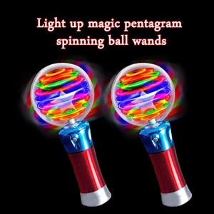Custom Patterns Patriotic LED Light-Up Spinning Wand Magic Ball Toy for Party Favors Celebration Events Festival Gifts Giveaways