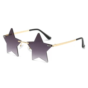 Star-shaped Sunglasses Color Funny Pentagram Eyewear Eyeglasses Christmas Decoration Party Glasses Unique Rimless Sunglasses