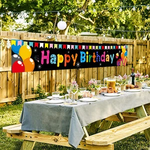 Birthday Graduation Party Decoration Outdoor Atmosphere Rectangle Banners Customizable Background Hanging OEM ODM Custom Flags