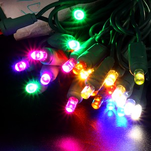 UL Certified Commercial Grade Multicolor Wide Angle LED Christmas Lights Green Wire 5mm Holiday Christmas Mini String Light Set