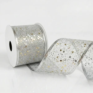 Gold Silver Red Sparkling Fabric Christmas Ribbons-Variety Pack