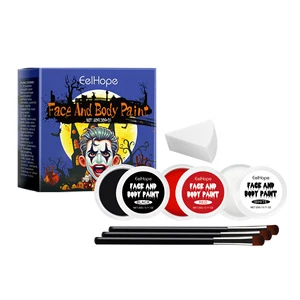 EELHOPE Halloween Palette Set Paint-Ready Foundation Makeup Clown-Style Multi-Color Palette for Face & Body Paint