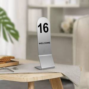 Leasylife Custom Restaurant Table Plate Stainless Steel Numbered Seat Plate Place Cards & Table Numbers