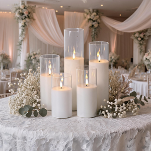 Matti's Floral Wedding Centerpieces Table Light Decorations Flowers And Led Candle For Decoration Wedding Artificial