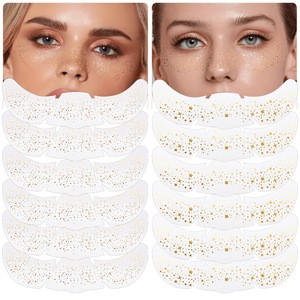 43Designs Waterproof Holiday Party Women Girl Make up Body Face Freckles Temporary Tattoo Patch Stickers