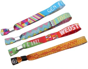 Promotion Wristbands for Events Festivals Printed Polyester Customized Bracelets Heat Transfer Fabric Festival Gifts