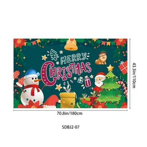 Custom Happy Birthday Party Backdrop Banner Photography Banners Custom Polyester Flag for Birthday Christmas Party Decorations