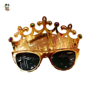 Cheap Colored Plastic Fancy Dress Costume Tiaras Shape Party Sunglasses HPC-3629