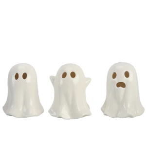 Home Creative Ornaments LED Lights Cute Halloween Ghost Tabletop Decoration Candy Gift Ceramic Lighting Parties Party Novelties