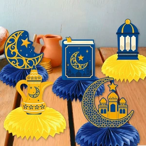 Islamic Festival Party Supplies 9pcs Honeycomb Decor Balls for Ramadan and Eid Mubarak Home Table Decoration Easy to Assemble