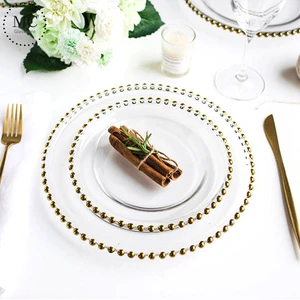 Wedding Dinnerware Tableware Sets Glass Charger Plates Dish Dish for Parties and Table Decorations