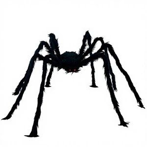 Cross-Border Halloween Black Spider Web Plush Haunted House Hanging Ornaments Simulation Prank Party Supplies