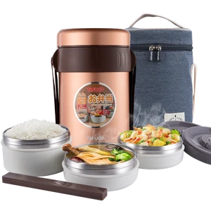 2.0L With 3 Layer Double Wall Small Boxes Thermal Insulated Stainless Steel Tiffin Lunch Box Vacuum Food Container