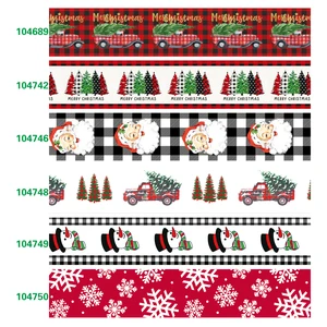 Grosgrain Ribbon for Gift Packaging Wholesale Polyester Webbing Printing Christmas for Bag Clothing Accessories