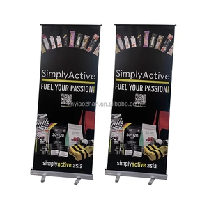 Portable Aluminum Alloy Vertical Retractable Roll up Banner Stand for Tradeshow Store Business Advertising Wedding Birthday
