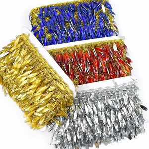 Meetee MT202 40mm Pendant Fringe Ribbon Sustainable Rayon Sewing Accessories Decoration Sequin Lace For Bags & Home Textiles