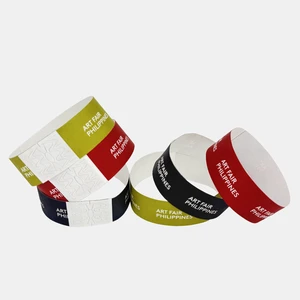 Security Party Bracelet Waterproof Wrist Band Personalized Tyvek Printed Promotional for Event with Logo 1 Inch Wristband