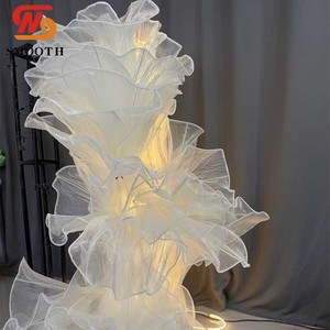 SMOOTH Wedding Backdrop Giant Flower Paper Silk Organza Art Installation Wedding Centerpiece Events Decor Stage Backdrop