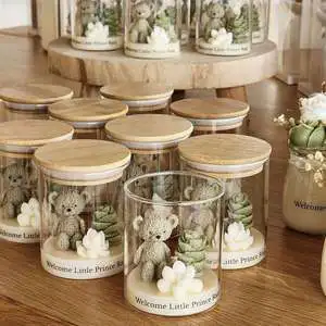 Matti's Support Custom Unique Soy Scented Candles Wholesale Baby Shower Gifts Blue Bear Candles For Birthday Gift
