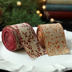 In Stock Gift Box Packaging Christmas Decor Ribbon Wholesale 2M Ribbon Bow Christmas Ribbon for Decorating