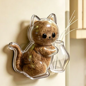 ROKI OEM Transparent Cute Cat & Dog Fur Keepsake Fridge Magnet Pet Gift Bag Charm Mini Dog Hair Preservation Christmas