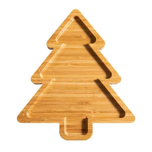 Wooden Christmas Plate for Day Decoration Elegant Party Tableware & Table Decorations for Festive Christmas Celebrations