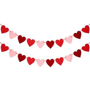 Valentine's Day Wedding Engagement Party Decorations Felt Material Peach Heart Love Banner