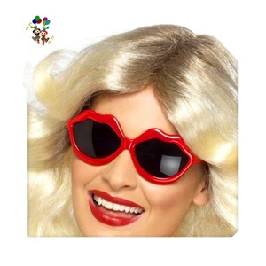 Cheap Adult Ladies Fancy Dress Costume Lips Red Color Plastic Party Sunglasses HPC-0623