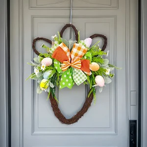 Handmade Plastic Easter Bunny Carrot Eggs Garlands Spring and Holiday Decorations for Graduation & Mother's Day
