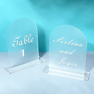 Acrylic Clear Unbreakable Waterproof Lightweight Sign Holder with Customizable Size & Thickness for Restaurant Table Numbers