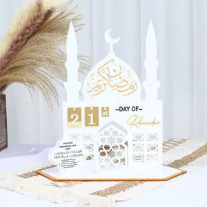 New Design Acrylic Countdown Supplies 30 Days Until Eid Mubarak Advent Calendar Islamic Gift Ramadan Decoration