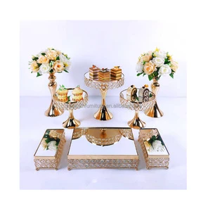 Party Decoration Dessert Cake Stand Set Holder Metal Tools Gold Cake Stands for Wedding Cakes