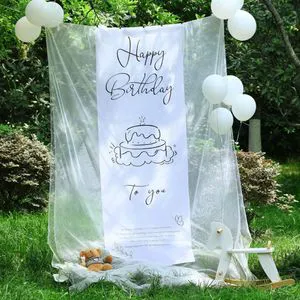 Outdoor Birthday Scene Decoration Supplies Stylish Background Fabric for Girls' Photos Decorative Netting