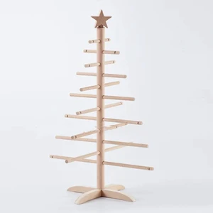 Highly Functional Handmade Christmas Display Stand Wooden Tree Ornament Home Event Decoration With Led Lighting Metal
